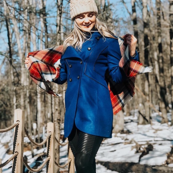 Blue Wool Pea Coat - Picture 1 of 1